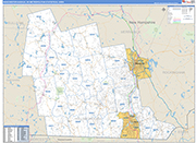 Manchester-Nashua Metro Area Wall Map Basic Style
